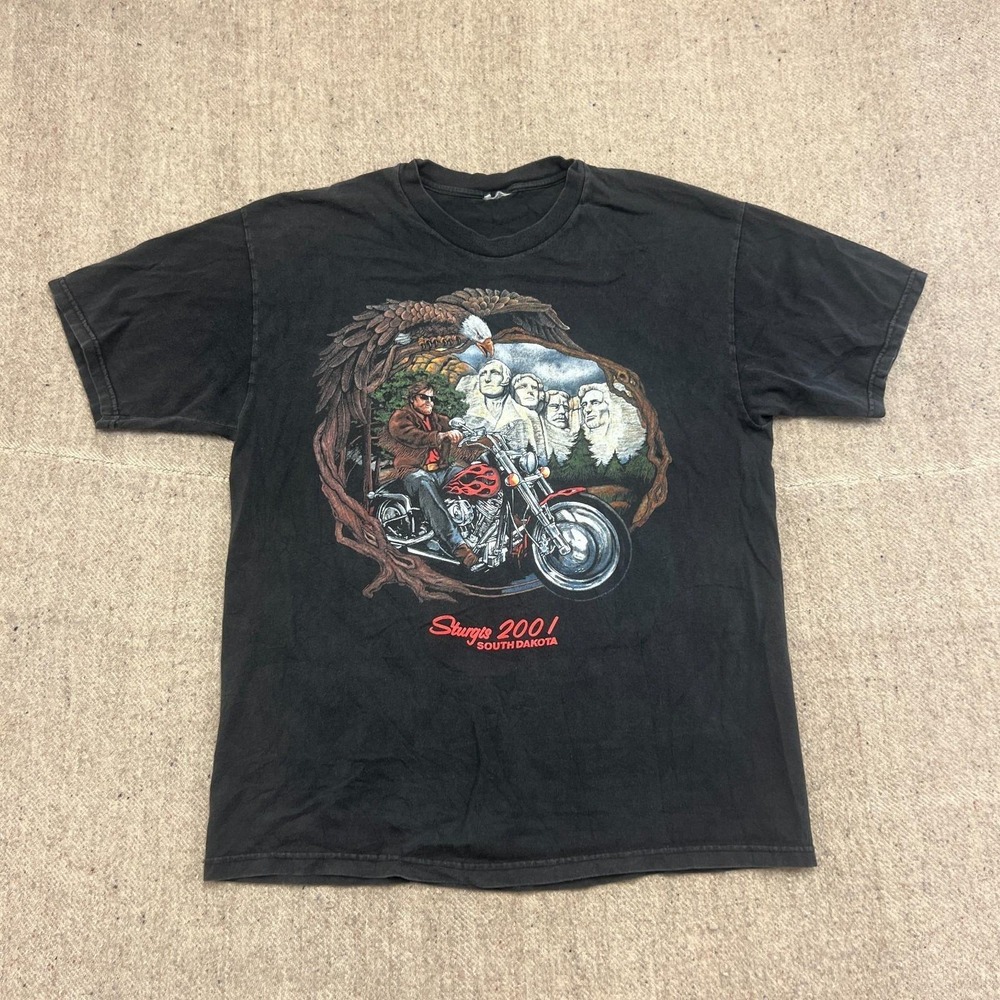 Vintageโ Sturgis Motorcycle Rally Shirt Mens Large Black 2000s South Dakota